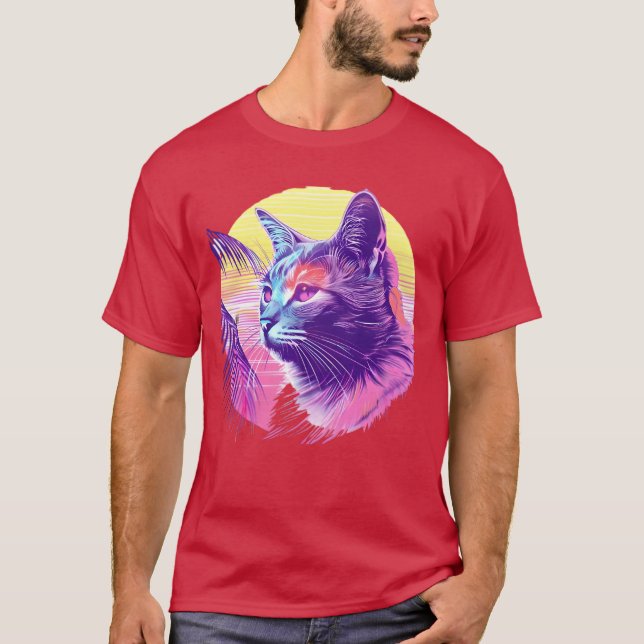 Camiseta Neonropical 80s Cat friends (Frente)