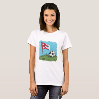 Camiseta Nepal flag and soccer ball