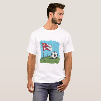 Camiseta Nepal flag and soccer ball