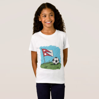 Camiseta Nepal flag and soccer ball