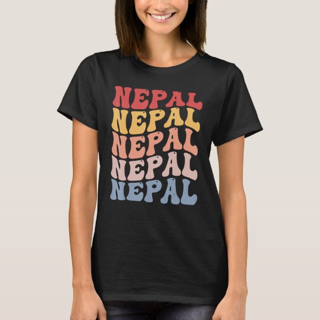 Camiseta Nepal Groovy Retro Nepali (Frente)