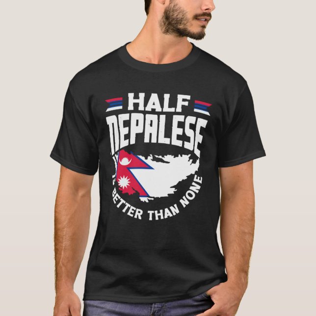 Camiseta Nepalese Nepal Nepalese Flag Half Nepalese (Frente)