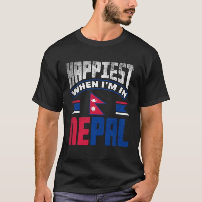 Camiseta Nepalese Nepal Nepalese Flag Happiest When Im In N (Frente)