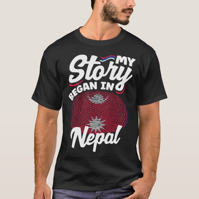 Camiseta Nepalese Nepal Nepalese Flag My Story Began In Nep (Frente)