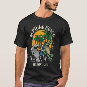 Camiseta Neptune Beach Florida USA Funny Manatee Alligator