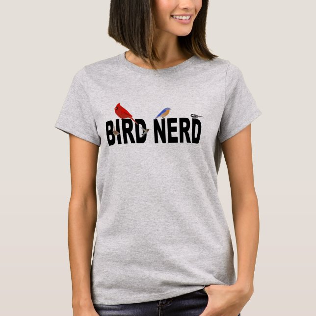Camiseta Nerd bonito do pássaro (Frente)