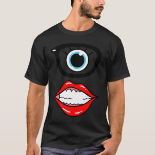 Camiseta Nerd Bonito Monstro Face A Um Olho Fácil Halloween