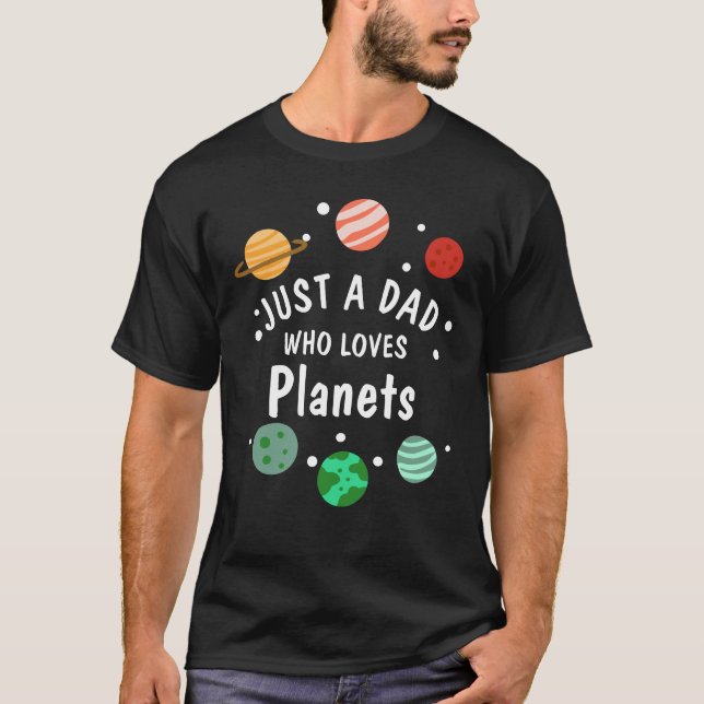 Camiseta Nerd Ciência Pai Externo Que Ama Planetas (Frente)