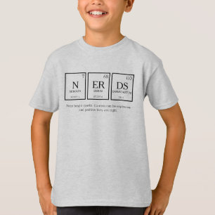 Camiseta Nerd com elementos de mesa periódica diversão pers
