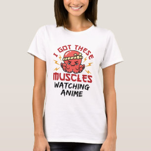 Camiseta Nerd De Anime Eu Tenho Estes Músculos Assistindo A