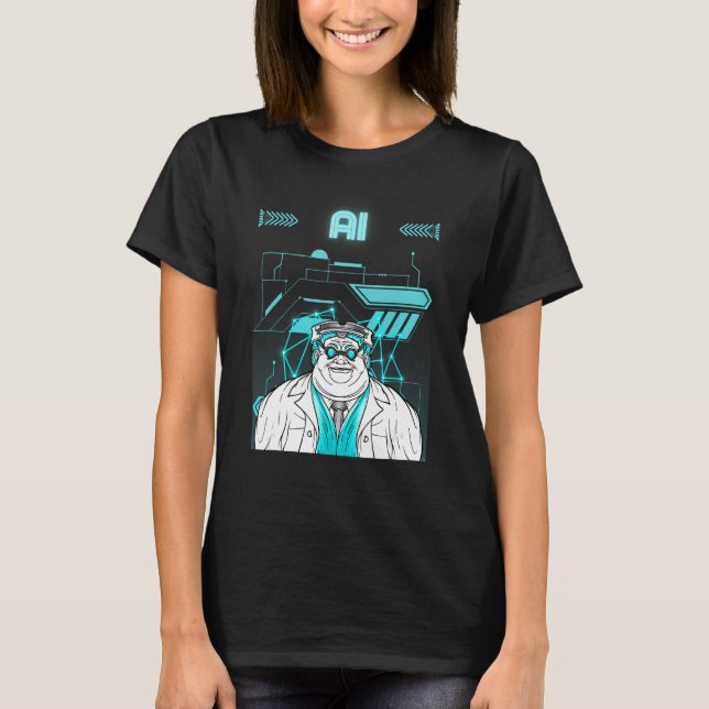 Camiseta Nerd de Aprendizado Profundo do Nerd AI de Intelig (Frente)