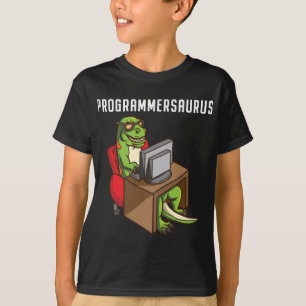 Camiseta Nerd de Codificação de Programação do Dinossauro T