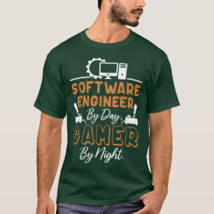 Camiseta Nerd De Computador De Software Por Dia, Jogador À