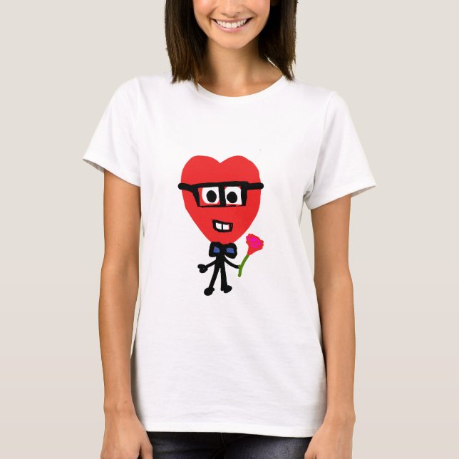 Camiseta nerd de corazon (Frente)