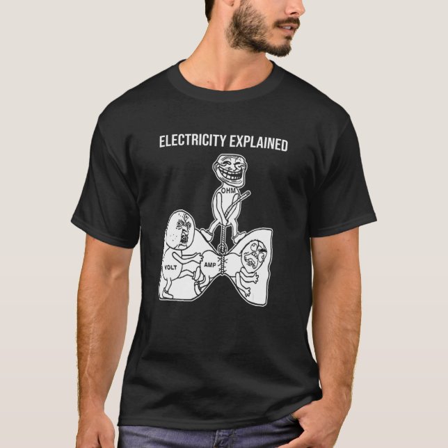 Camiseta Nerd de Física de Eletricidade Explicada (Frente)