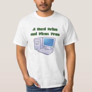 Camiseta Nerd de Geek de computador sem vírus engraçado par
