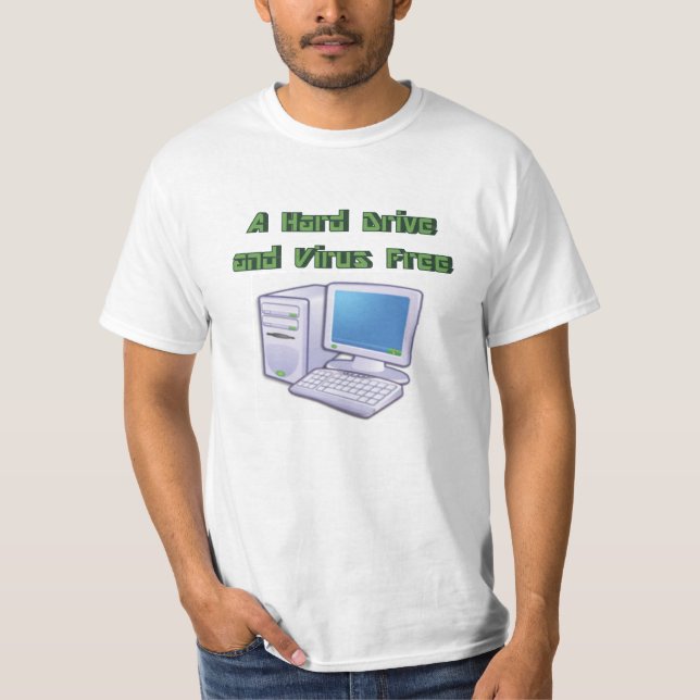 Camiseta Nerd de Geek de computador sem vírus engraçado par (Frente)