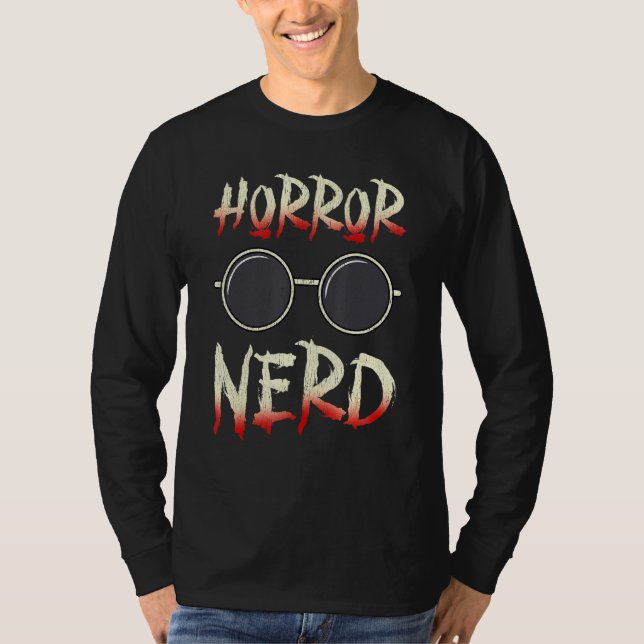 Camiseta Nerd de horror Figurino de Halloween (Frente)