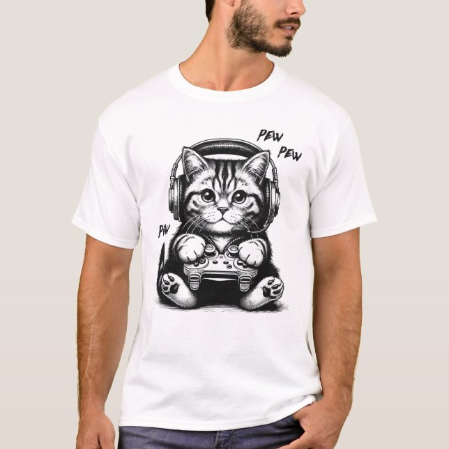 Camiseta Nerd de jogos para Kitten (Frente)