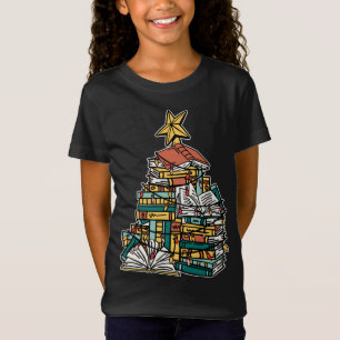 Camiseta Nerd de Leitura de Árvore do Natal