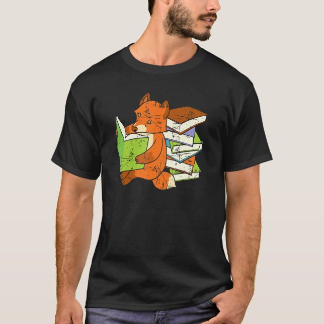 Camiseta Nerd De Livro De Raposa Cura Para Homens (Frente)