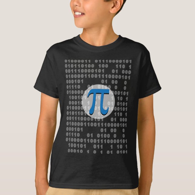 Camiseta Nerd De Matemática Do Símbolo Pi Day Ascii Binário (Frente)