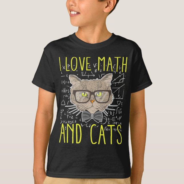 Camiseta Nerd de Matemática e Gatos (Frente)
