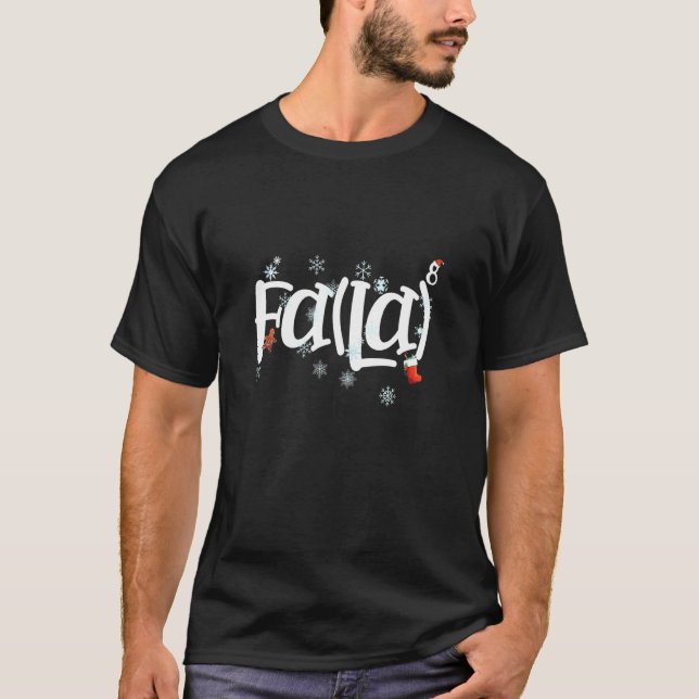 Camiseta Nerd De Natal Matemática Fa La La Papais noeis Fa  (Frente)