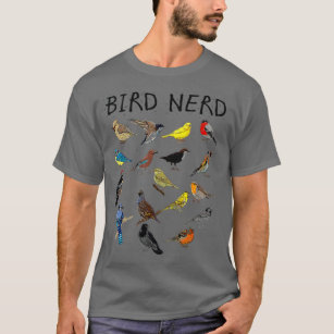 Camiseta "Nerd de pássaros diferentes tipos de pássaros" Pr