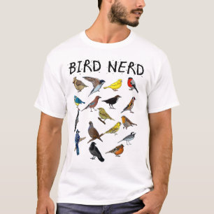 Camiseta Nerd de pássaros Diferentes Tipos de Presente de 