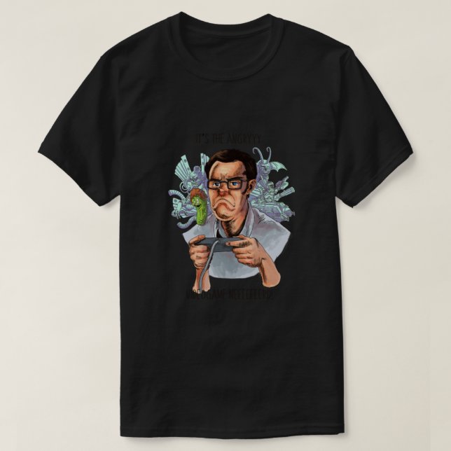 Camiseta NERD de Videogame com Raiva AVGN Clássico (Frente do Design)