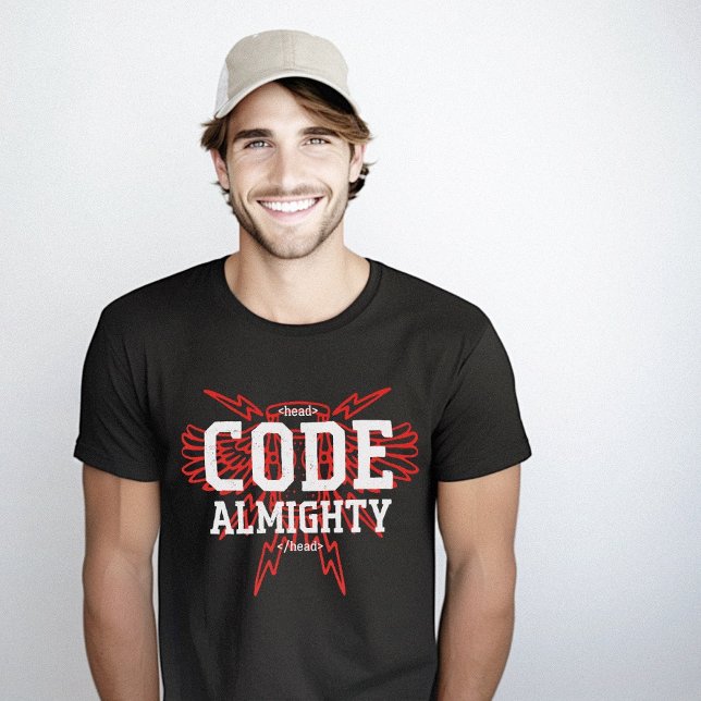 Camiseta Nerd do Geek do Coder Todo-Poderoso do Código (Code Almighty Coder Geek Nerd T-Shirt)