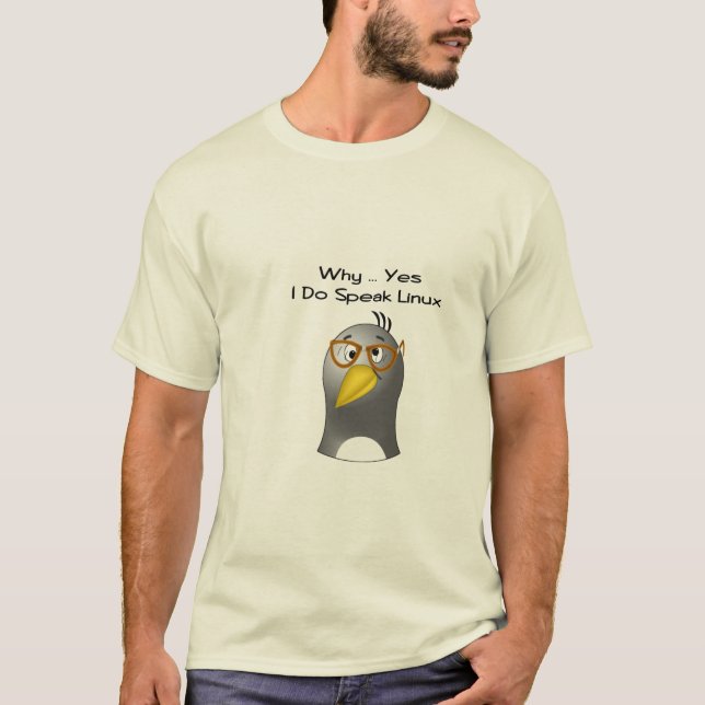 Camiseta Nerd do pinguim de Linux (Frente)