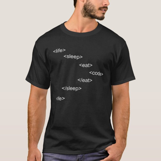 Camiseta Nerd do programador de código de latência de alime (Frente)