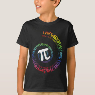 Camiseta Nerd Espiral Arco-Íris, Geek Matemático, Dia Pi