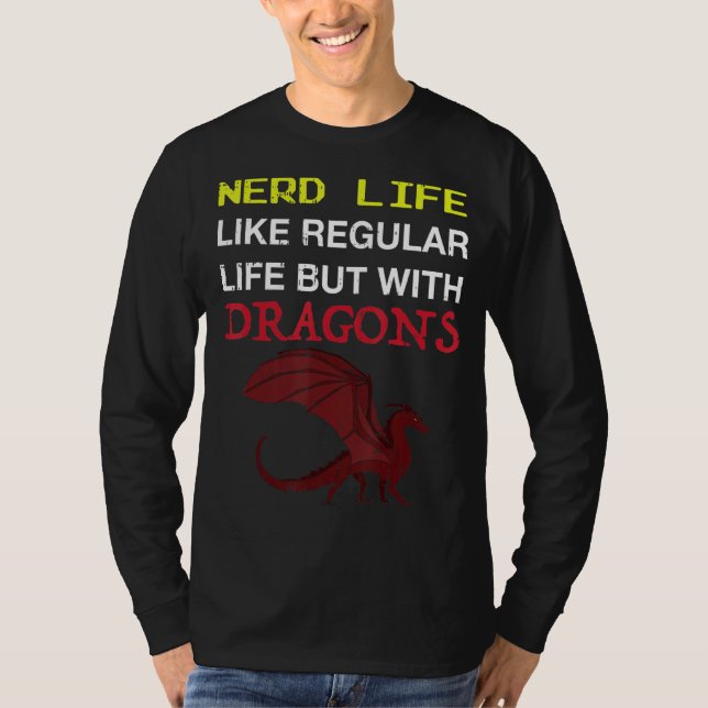 Camiseta Nerd Life Dragon Geek De Jogos Medieval Diversão F (Frente)