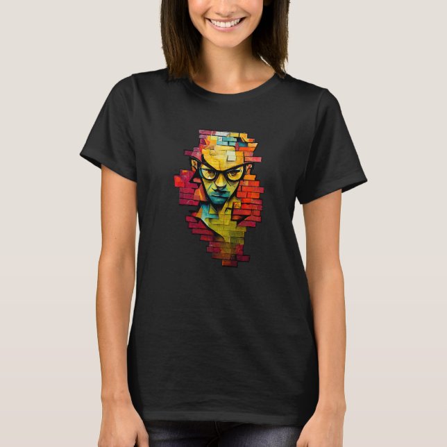 Camiseta Nerd Nerdcore Grafitti Geeksta Pintado Na (Frente)