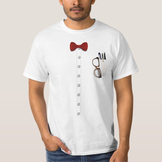 Camiseta Nerd Óculos Arco Tie Costume (Frente)