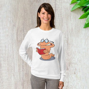 Camiseta Nerdy Bookworm Lendo Um Livro