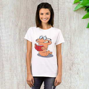 Camiseta Nerdy Bookworm Lendo Um Livro