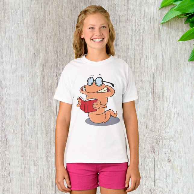 Camiseta Nerdy Bookworm Lendo Um Livro (Criador carregado)