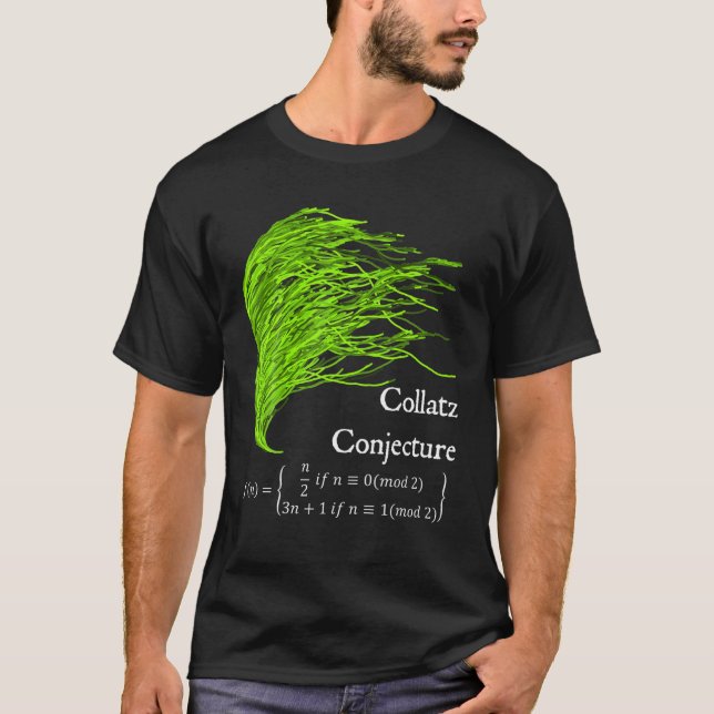 Camiseta Nerdy Collatz Conjetura 3N 1 Matemática de algas v (Frente)