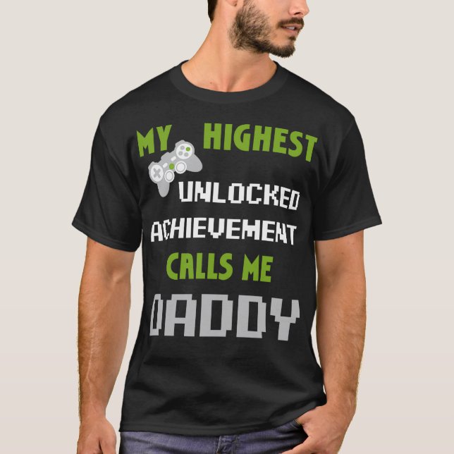 Camiseta Nerdy Funny Dia de os pais Gamer Jogos de vídeo (Frente)