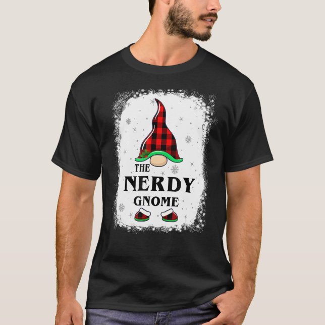 Camiseta Nerdy Gnomo Buffalo Xadrez Correspondente Família  (Frente)