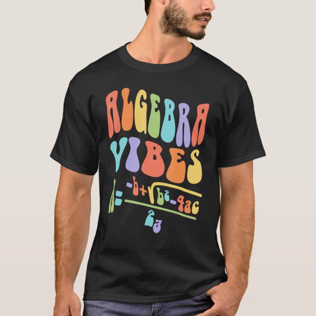 Camiseta Nerdy Groovy Algebra Vibes Back To School Math Tea (Frente)