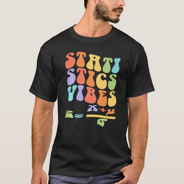 Camiseta Nerdy Groovy Statistics Vibes Math Teacher (Frente)