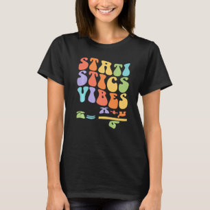 Camiseta Nerdy Groovy Statistics Vibes Professora De Matemá