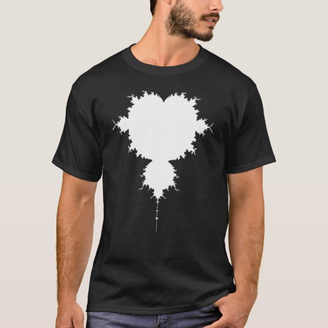 Camiseta Nerdy Mandelbrot White Fractal Chaos Physics Math (Frente)