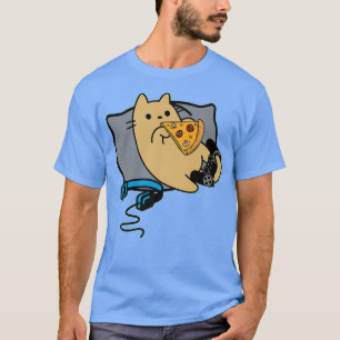 Camiseta Nerdy Pizza Comendo Jogo De Gamer Pausa 1122514