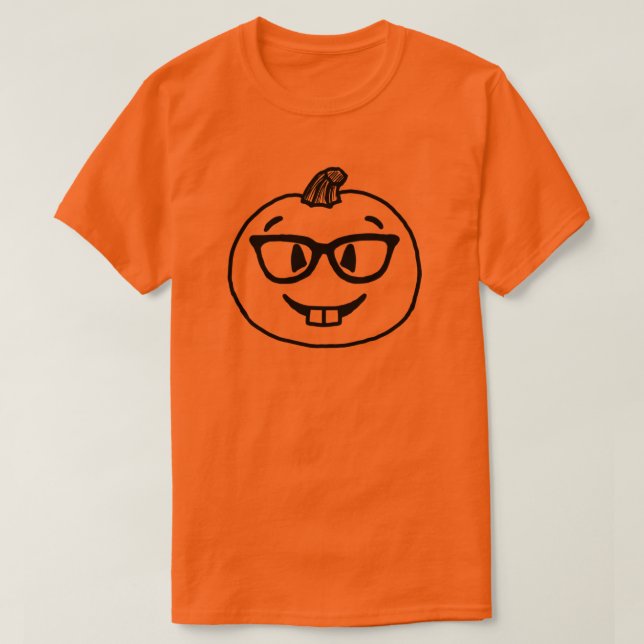 Camiseta Nerdy Pumpkin Emoji Shirt Nerd Halloween Emoji (Frente do Design)